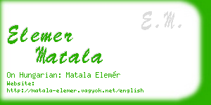 elemer matala business card