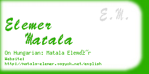 elemer matala business card